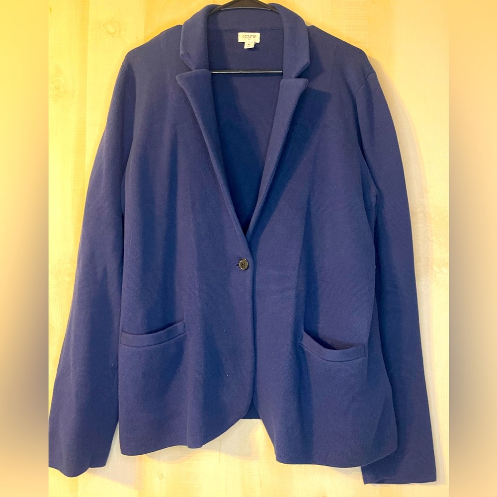 J. Crew navy blazer jacket long sleeve one button size XL
